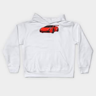 Sports car with airfoil illustration Kids Hoodie